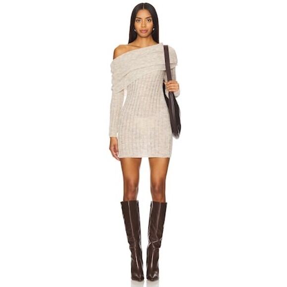 Lovers + Friends Ionela Off The Shoulder Sweater Dress Sz M - Picture 1 of 9